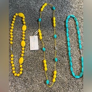 3 Silicone bead teething or anxiety toy chewy necklace